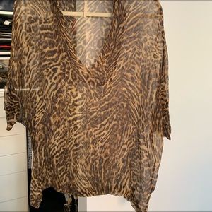 Boutique, beautiful transparent leopard design top